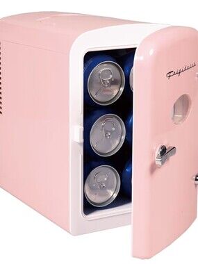 Frigidaire 6-Can Retro Mini Personal Fridge- Pink